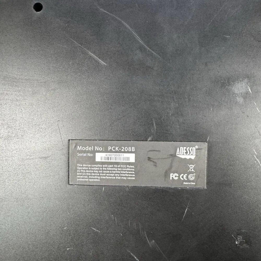 Adesso PCK-208B Ergonomic Wired USB Keyboard - Tested